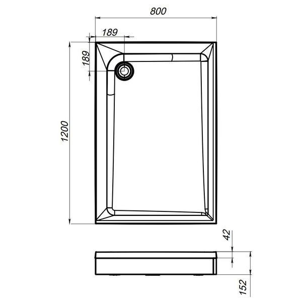 Піддон душовий 120x80 см, із сифоном AM.PM Gem W90T-404-12080W W90T-404-12080W фото