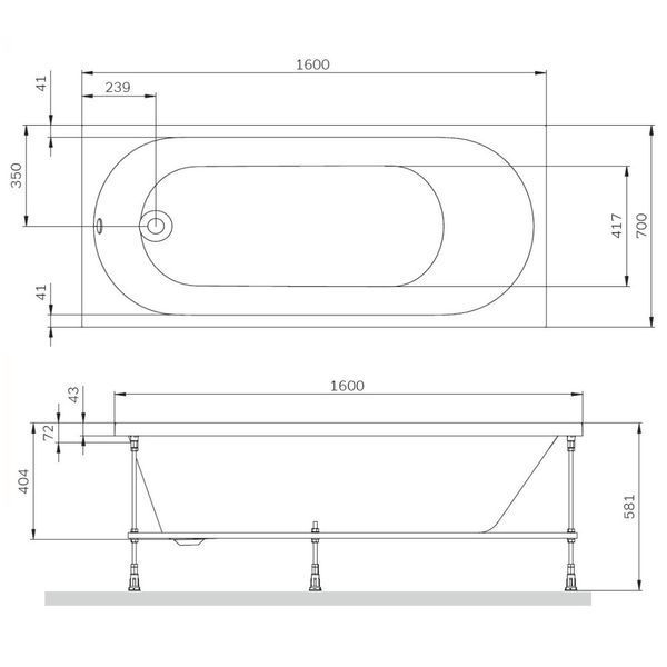 Ванна акрилова AM.PM X-Joy 160x70 см W94A-160-070W-A1 W94A-160-070W-A1 фото