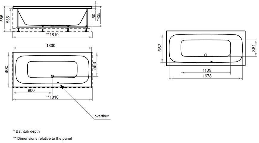 Ванна акрилова AM.PM Sense 180x80 см W75A-180-080W-AU W75A-180-080W-AU фото