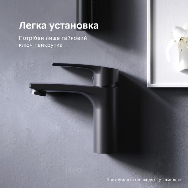 Змішувач для умивальника AM.PM Pride, чорний F7C02122 F7C02122 фото
