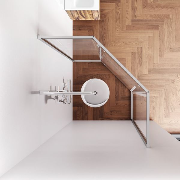 Душова огорожа Gem 5-corner Pivot 90x90 см, без піддона, хромований профіль AM.PM Gem W90UG-405-9090-MT W90UG-405-9090-MT фото