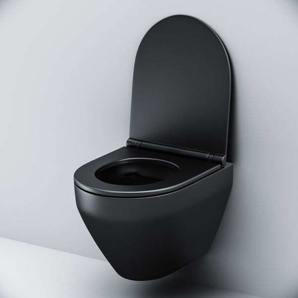 Унітаз підвісний FlashClean AM.PM Spirit 2.0 із сидінням мікроліфт, чорний матовий C701700MBSC C701700MBSC фото