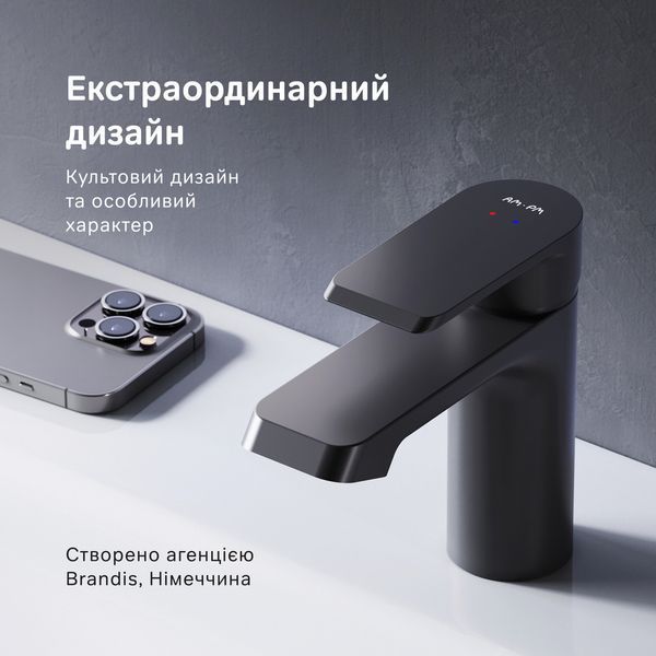 Змішувач для умивальника AM.PM Flash, чорний F9H02122 F9H02122 фото