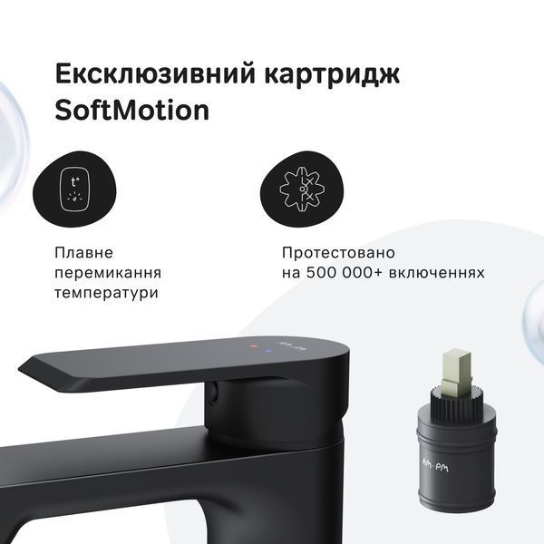 Змішувач для умивальника AM.PM Flash, чорний F9H02122 F9H02122 фото