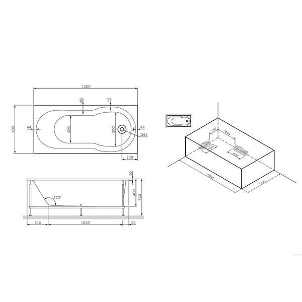 Каркас для ванни AM.PM X-Joy 150x70 см W88A-150-070W-R W88A-150-070W-R фото