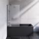 Шторка для ванни душова AM.PM Gem 80x140 см, розпашна з нерухомою стінкою W90UBS-080-140BM W90UBS-080-140BM фото 2