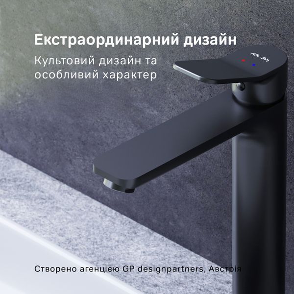 Високий змішувач для умивальника AM.PM X-Joy, чорний F85A92022 F85A92022 фото