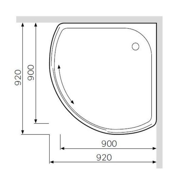 Піддон для душового куточка 90x90 см AM.PM Bliss L W56T-315-090W W56T-315-090W фото