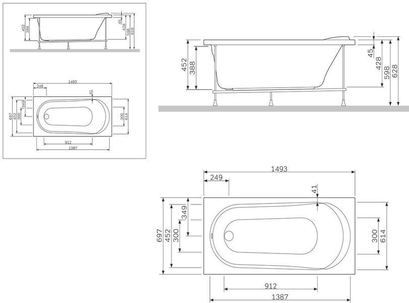 Панель фронтальна для ванни AM.PM Spirit 150x70 см W72A-150-070W-P2 W72A-150-070W-P2 фото