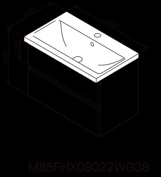 Тумба з раковиною підвісна, 80 см, 2 ящики AM.PM X-Joy M85-FHX0802-WC0802WG38 M85-FHX0802-WC0802WG38 фото
