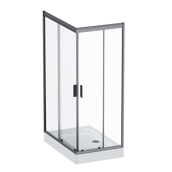 Душова огорожа Gem Square Slide 120x80 см, прозоре скло, чорний матовий профіль AM.PM Gem W90UG-403-120280-BT W90UG-403-120280-BT фото