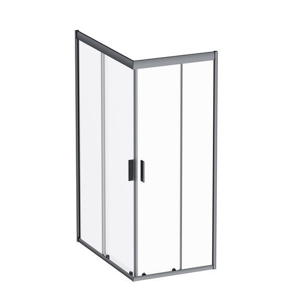 Душова огорожа Gem Square Slide 120x80 см, прозоре скло, чорний матовий профіль AM.PM Gem W90UG-403-120280-BT W90UG-403-120280-BT фото