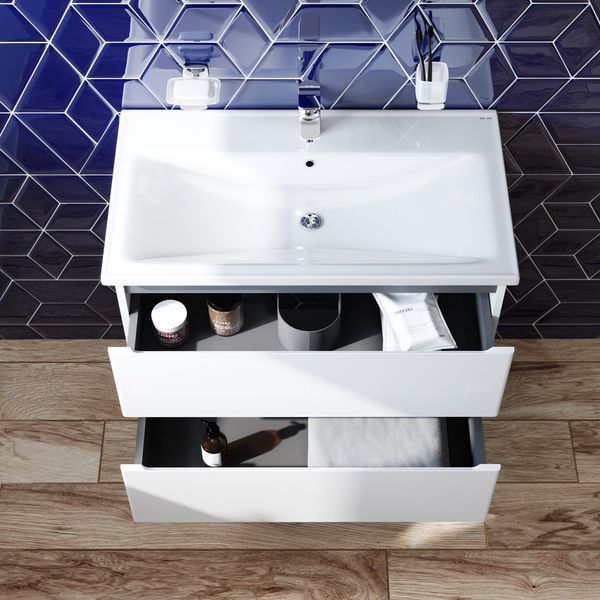Тумба з раковиною підвісна, 80 см, 2 ящики AM.PM X-Joy M85-FHX0802-WC0802WG38 M85-FHX0802-WC0802WG38 фото