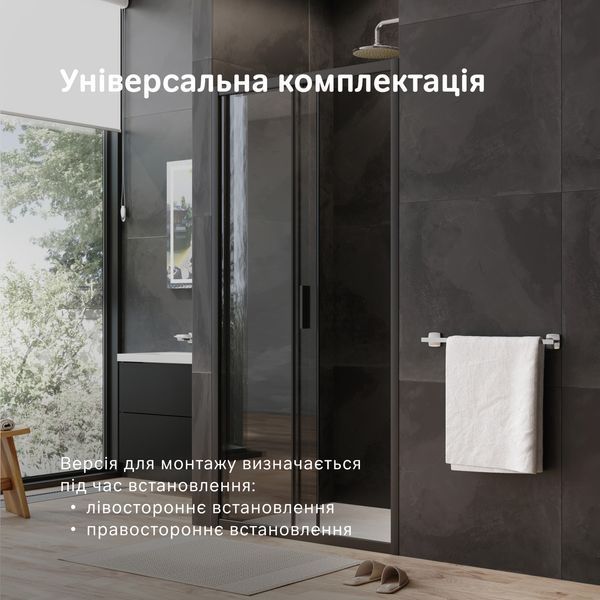 Душові двері, прозоре скло, профіль матовий чорний, 100x195 см AM.PM Gem W90UG-100-1S-195BT W90UG-100-1S-195BT фото