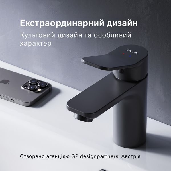 Змішувач для умивальника AM.PM X-Joy, чорний F85A02122 F85A02122 фото