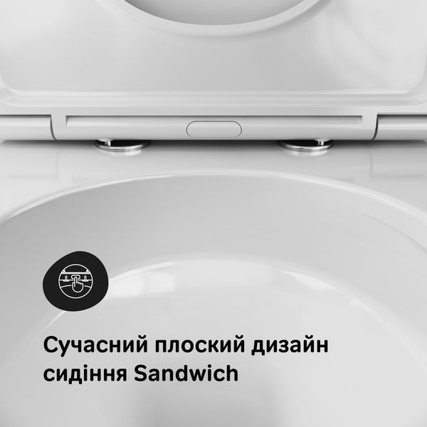 Унітаз підвісний 54 см AquaSpin AM.PM Func із сидінням мікроліфт, білий CFA1903SC CFA1903SC фото