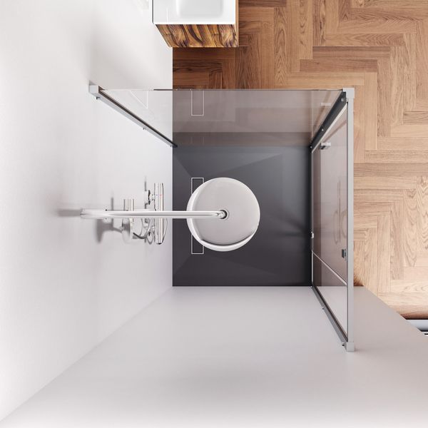 Душова огорожа Gem Square Pivot 90x90 см, без піддона, профіль хром AM.PM Gem W90UG-404-9090-MT W90UG-404-9090-MT фото