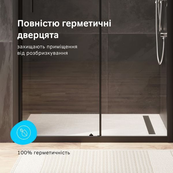 Душові двері, прозоре скло, профіль матовий чорний, 110x195 см AM.PM Gem W90UG-110-1S-195BT W90UG-110-1S-195BT фото